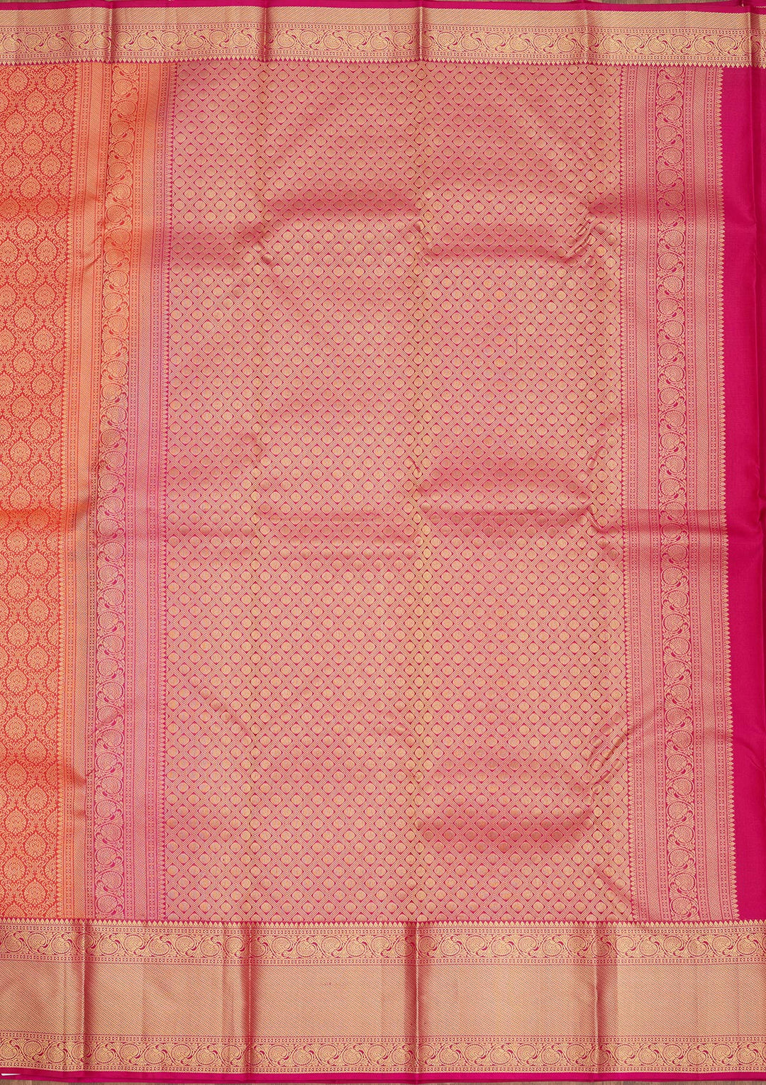 Rani Pink Zariwork Pure Silk Saree