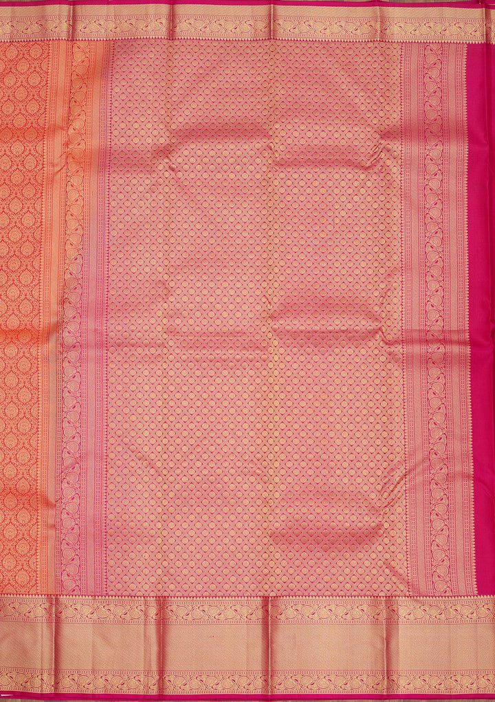 Rani Pink Zariwork Pure Silk Saree
