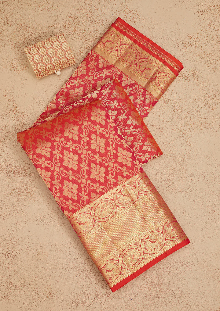 Rani Pink Zariwork Pure Silk Saree