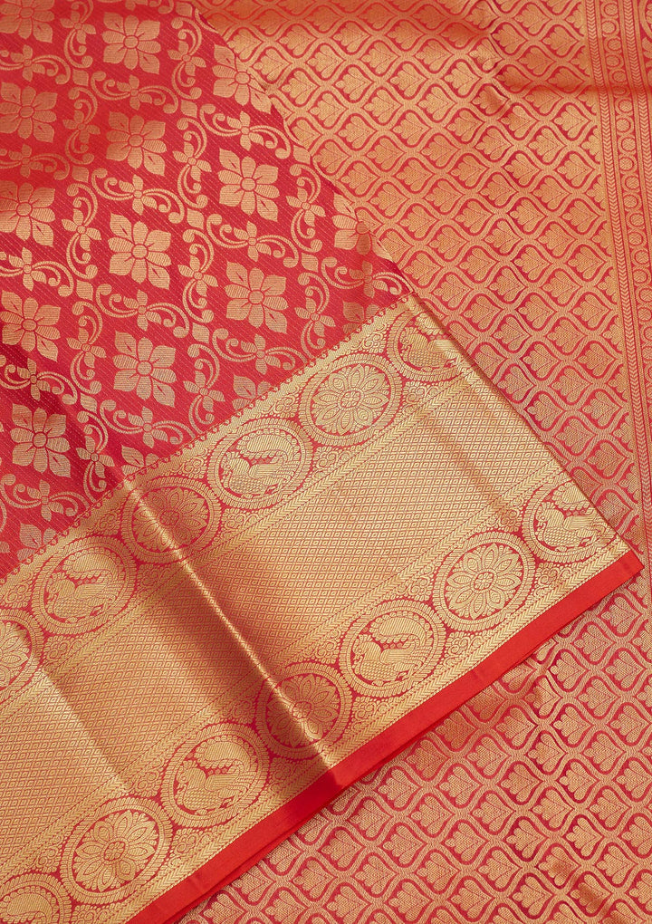 Rani Pink Zariwork Pure Silk Saree