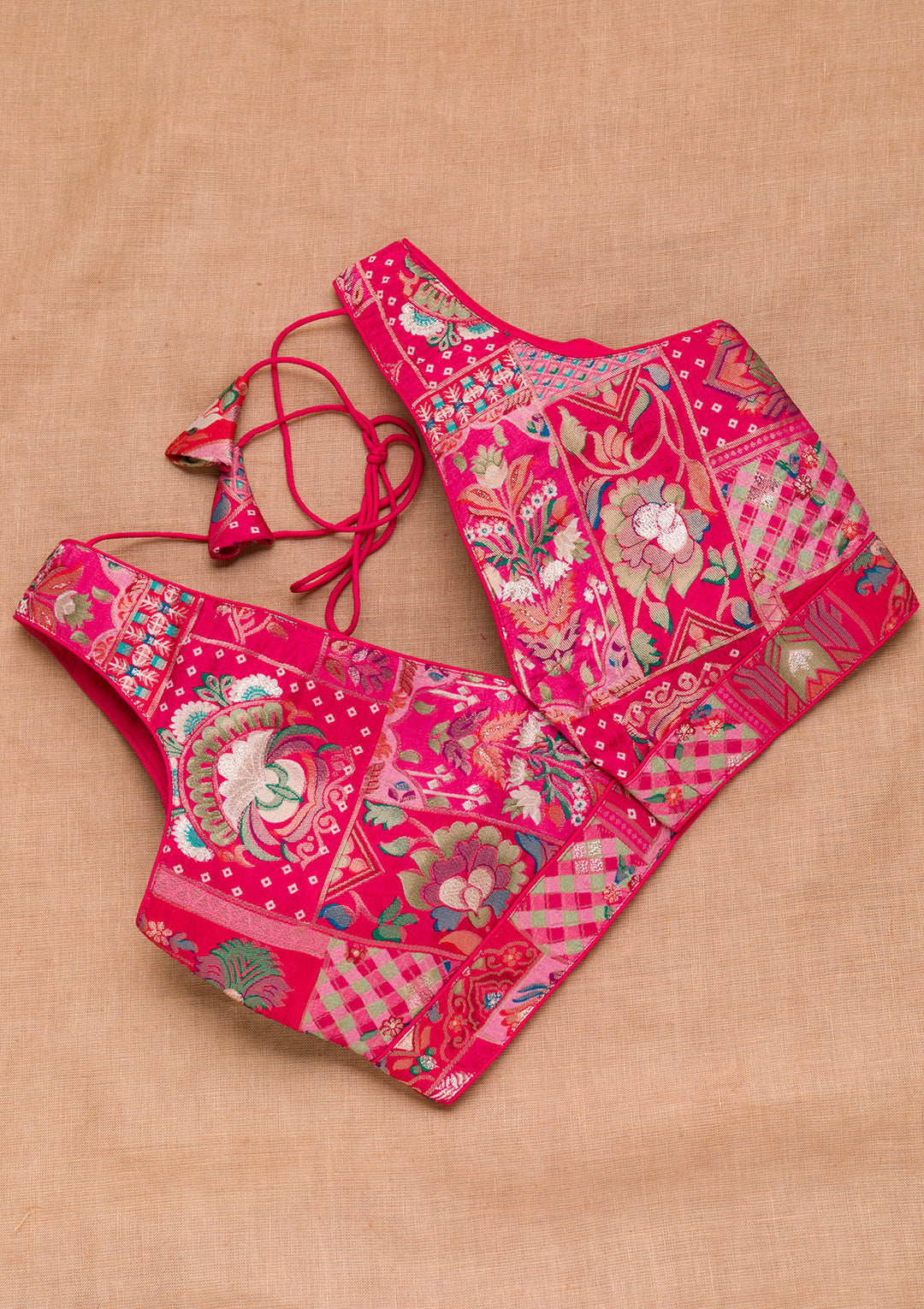 Rani Pink Zariwork Raw Silk Blouse