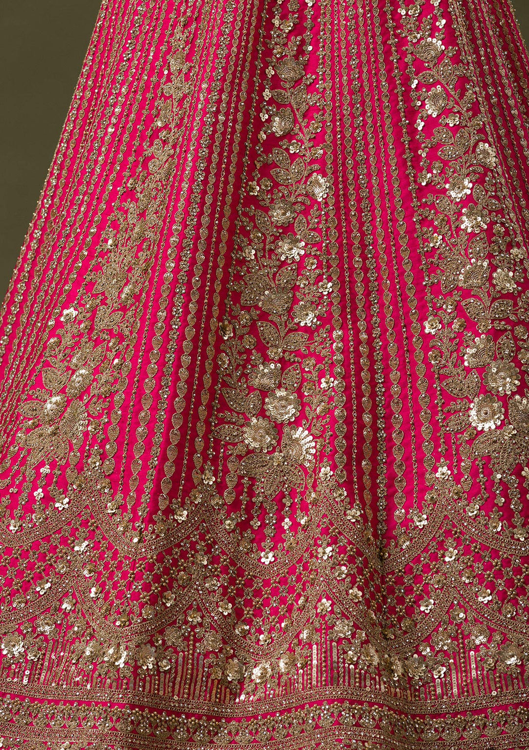 Rani Pink Zariwork Raw Silk Readymade Lehenga
