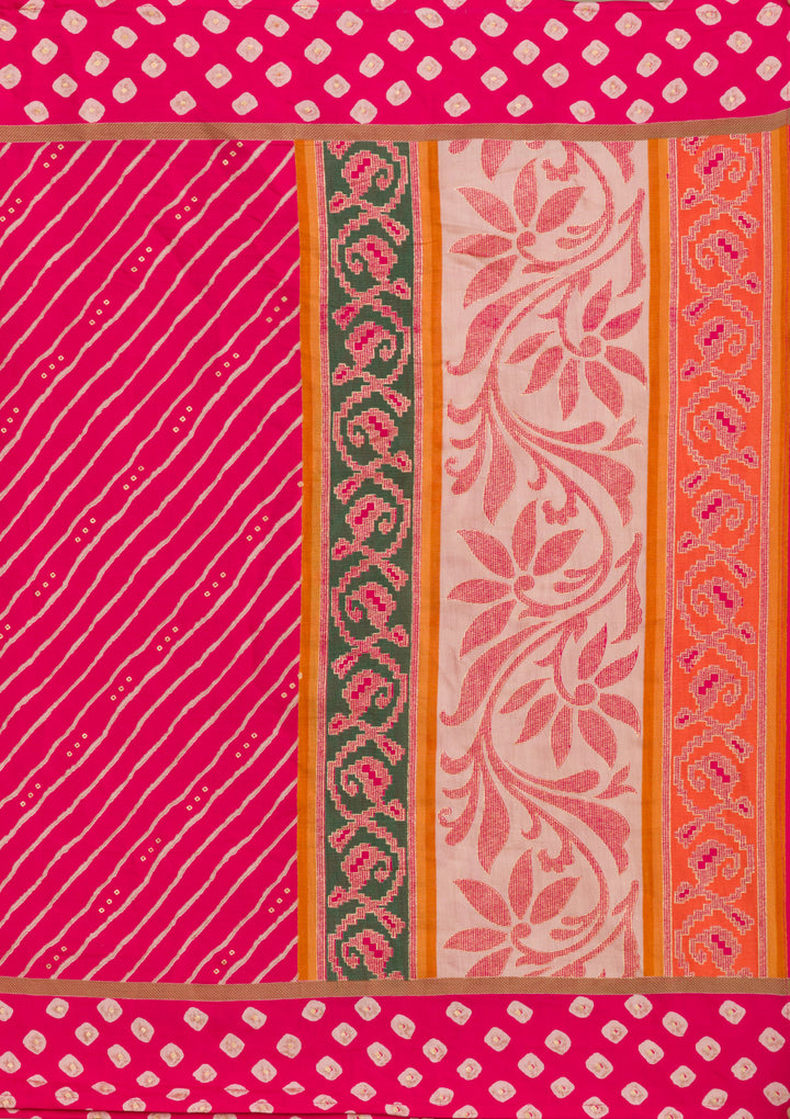 Rani Pink Zariwork Semi Crepe Readymade Salwar Suit