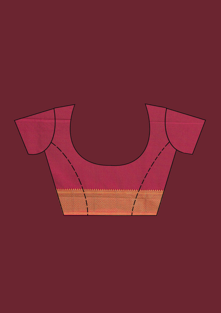 Rani Pink Zariwork Soft Silk Saree