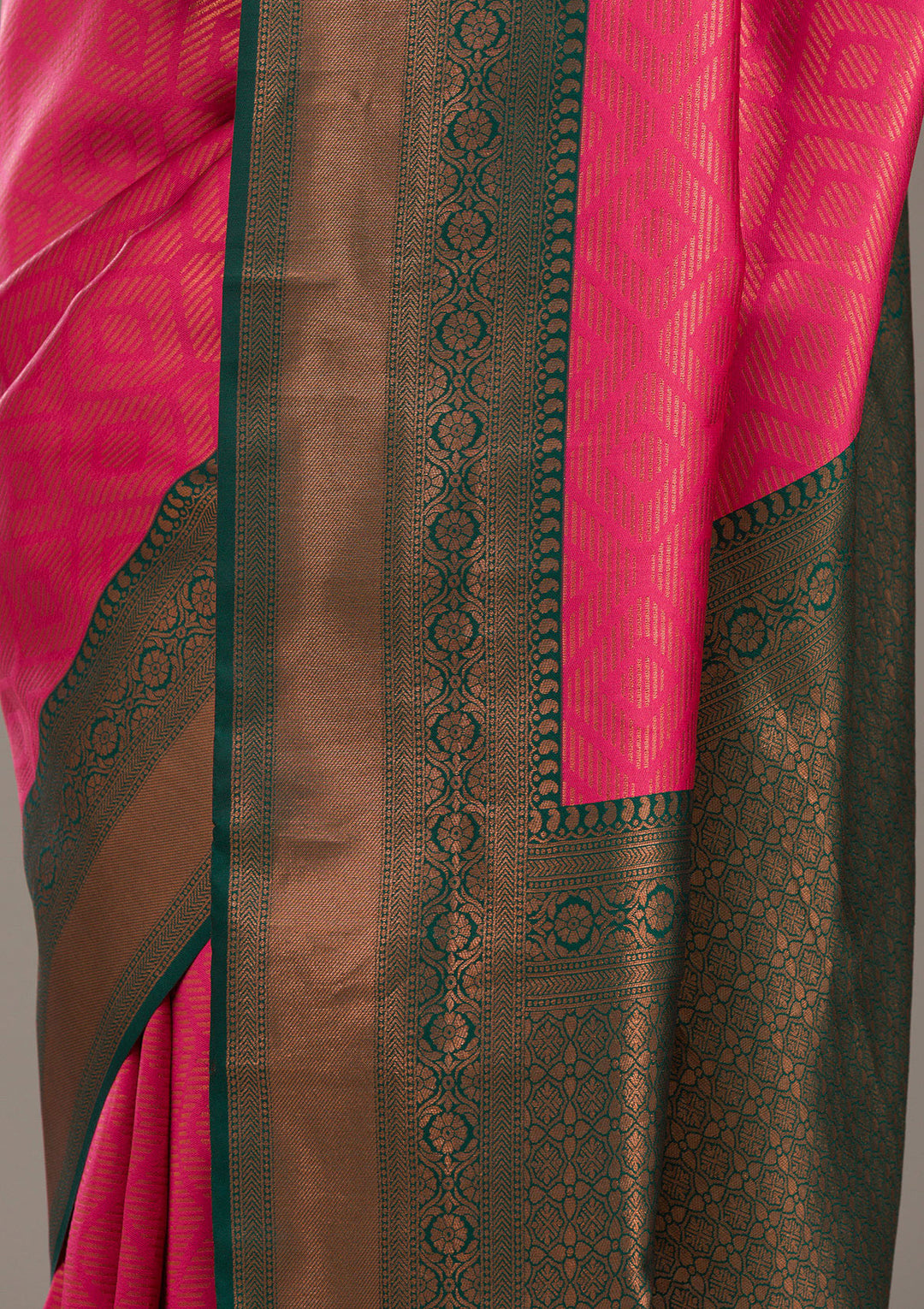 Rani Pink Zariwork Soft Silk Saree