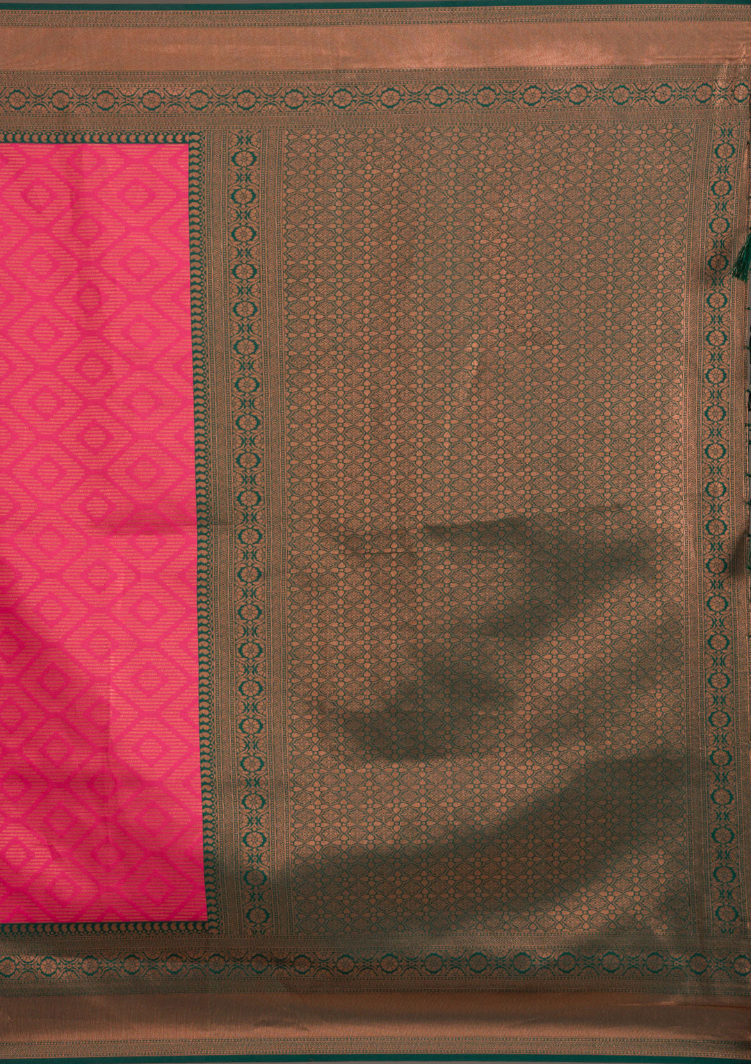 Rani Pink Zariwork Soft Silk Saree