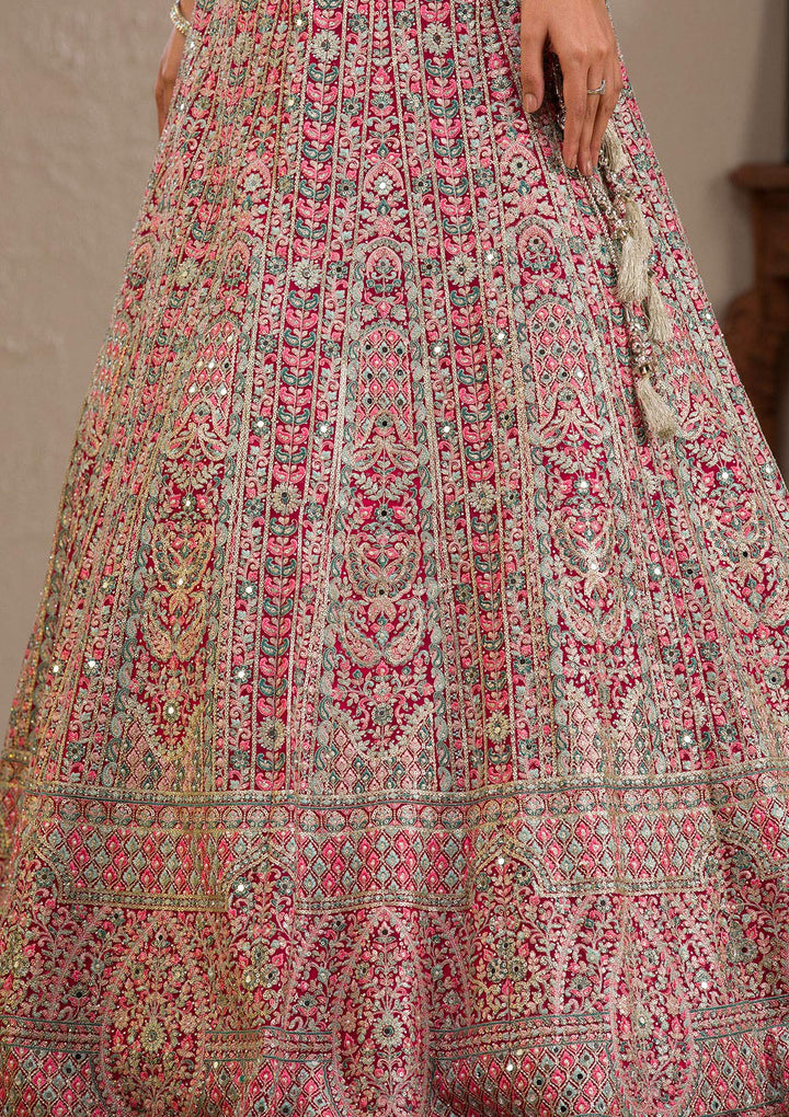 Rani Pink Zariwork Tissue Readymade Lehenga