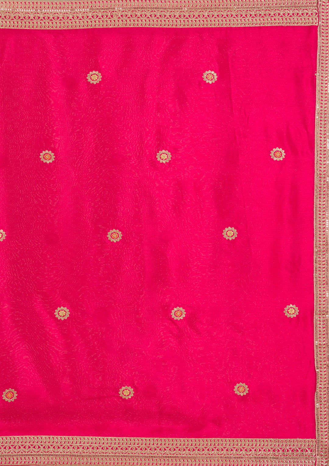 Rani Pink Zariwork Tissue Readymade Salwar Suit