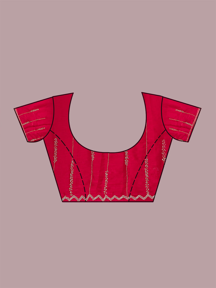 Red Cutdana Tissue Saree