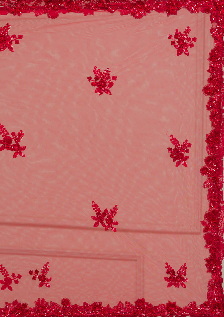 Red Cutdana Net Readymade Lehenga