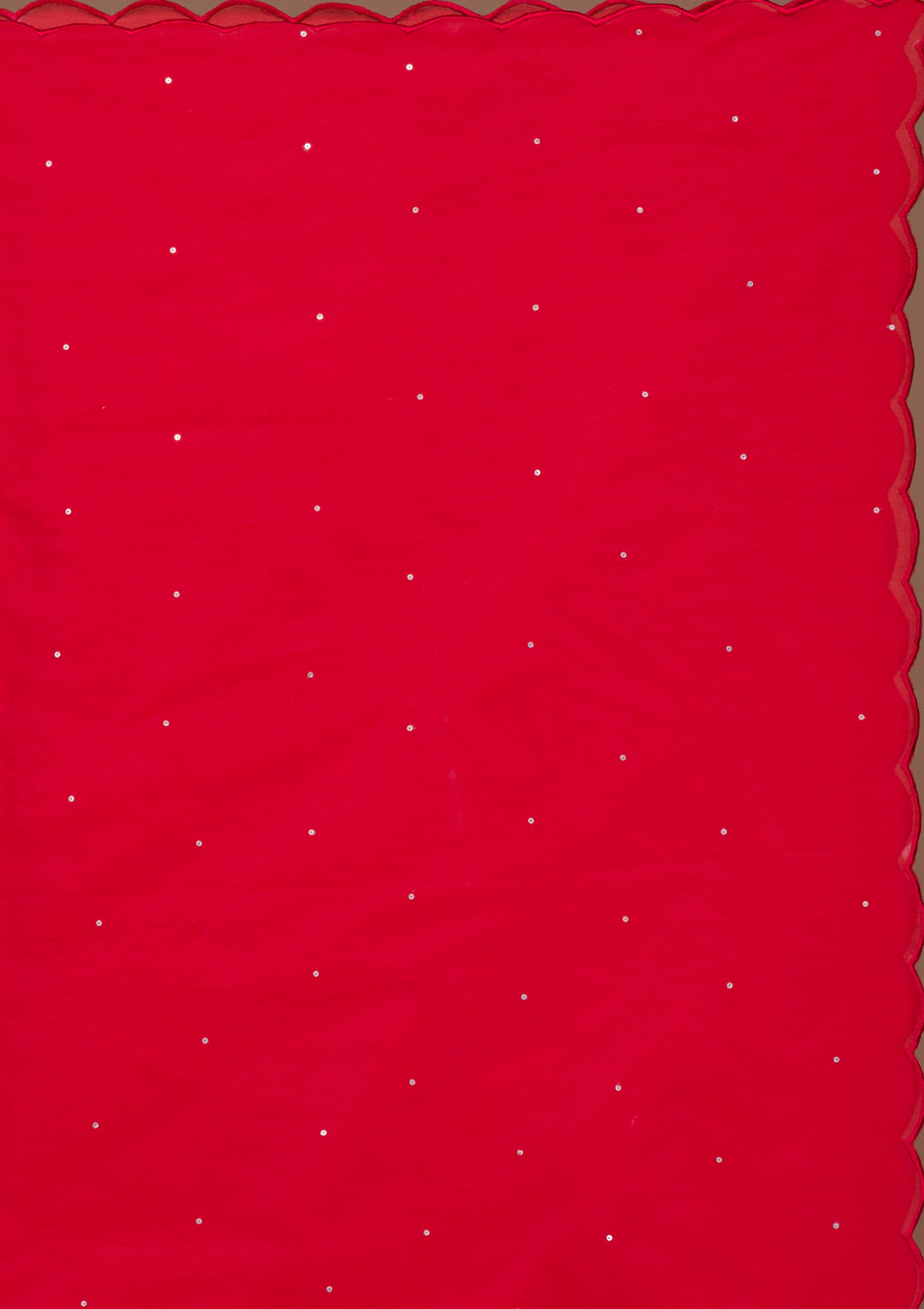 Red Print Satin Readymade Lehenga-Koskii