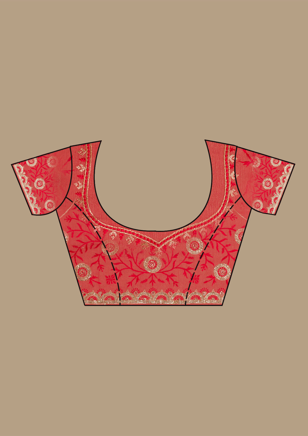 Red Silver Stonework Chiffon Saree