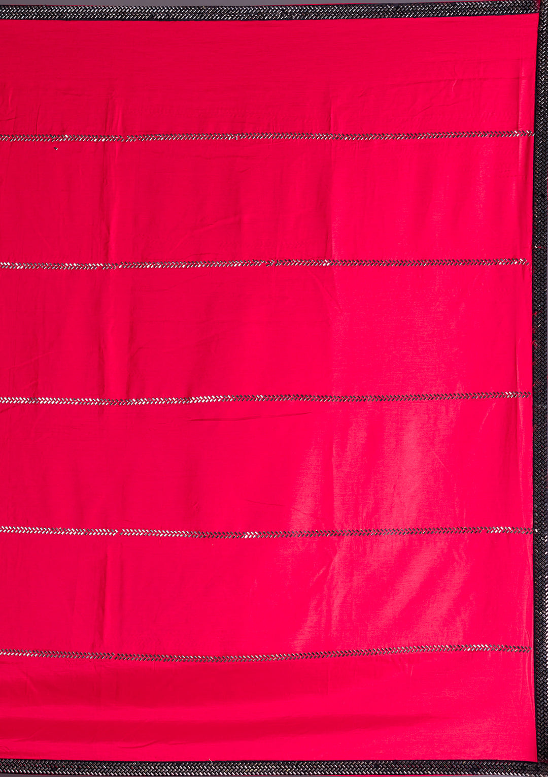 Red Swarovski Satin Saree