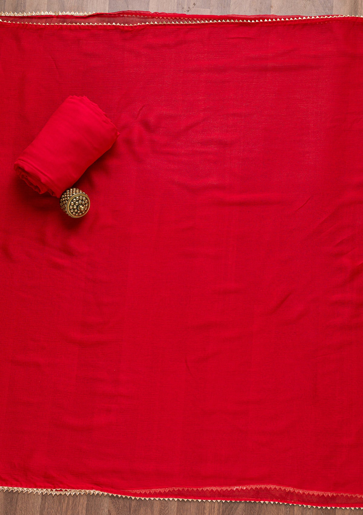 Red Zardosi Bandhini Unstitched Salwar Suit