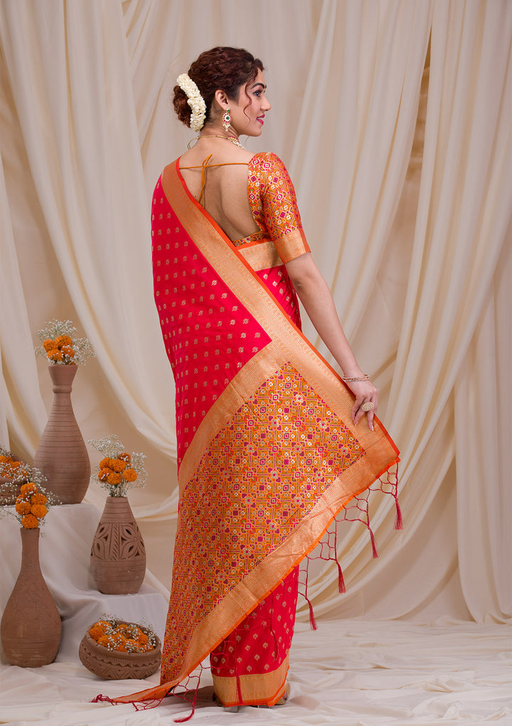 Red Zariwork Banarasi Silk Saree