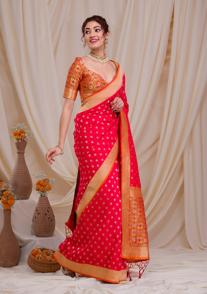 Red Zariwork Banarasi Silk Saree
