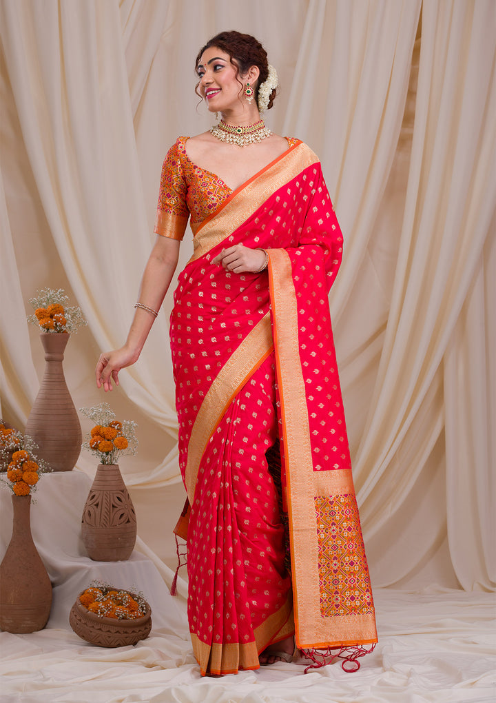 Red Zariwork Banarasi Silk Saree