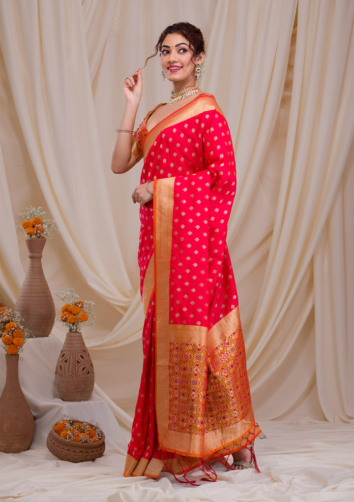 Red Zariwork Banarasi Silk Saree