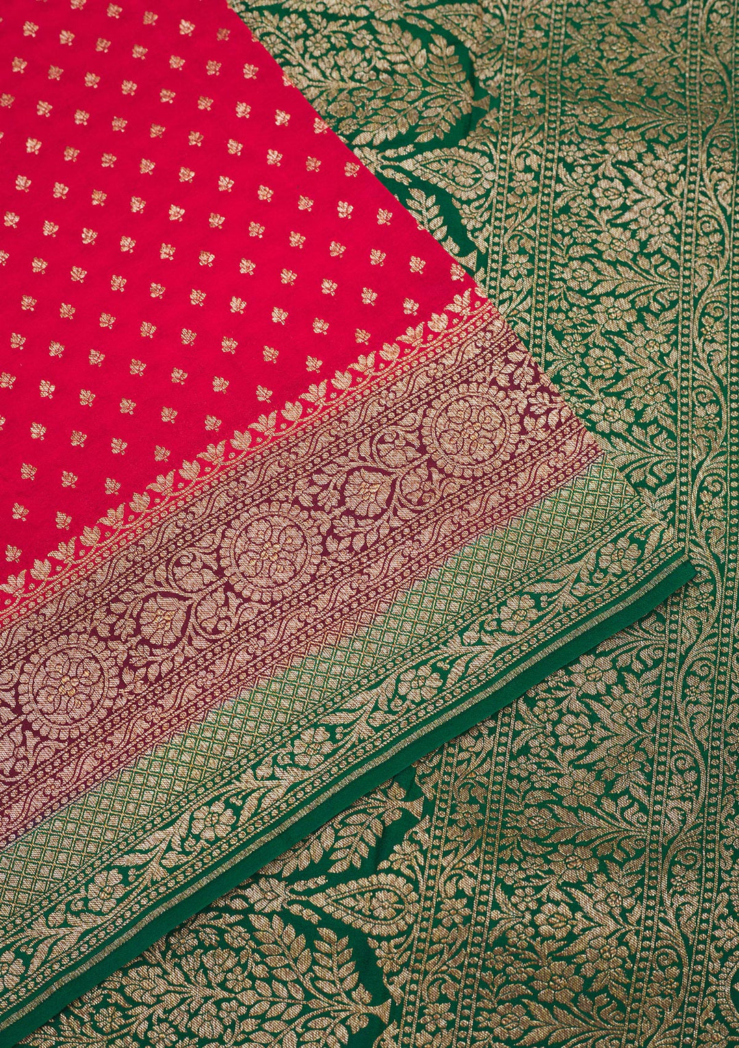 Red Zariwork Art Silk Saree