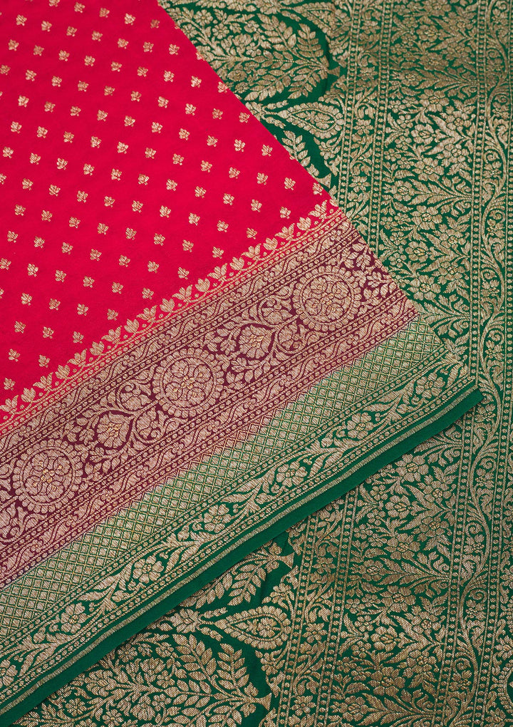 Red Zariwork Art Silk Saree