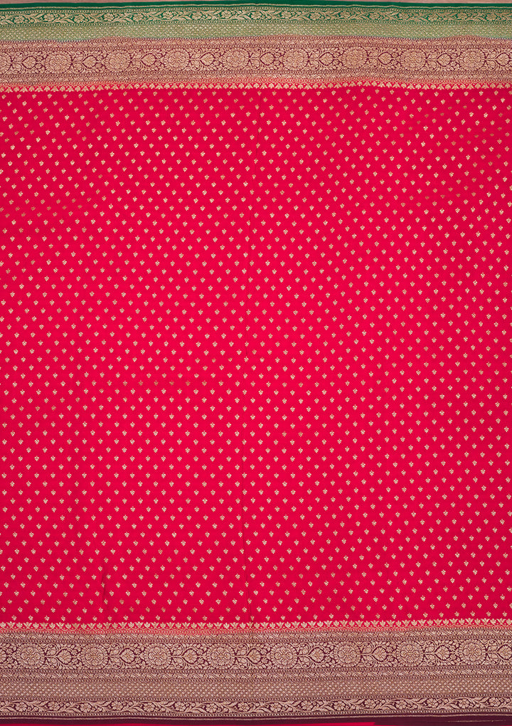 Red Zariwork Art Silk Saree