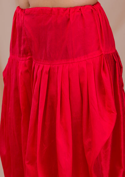 Red Zariwork Banarasi Readymade Salwar Suit