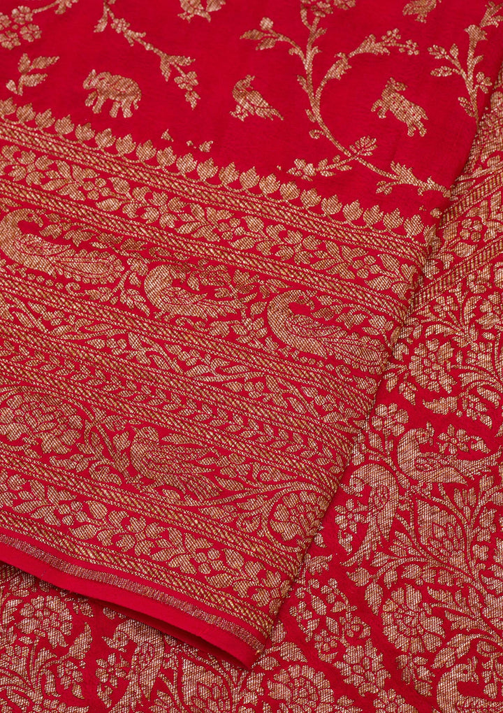 Red Zariwork Banarasi Saree