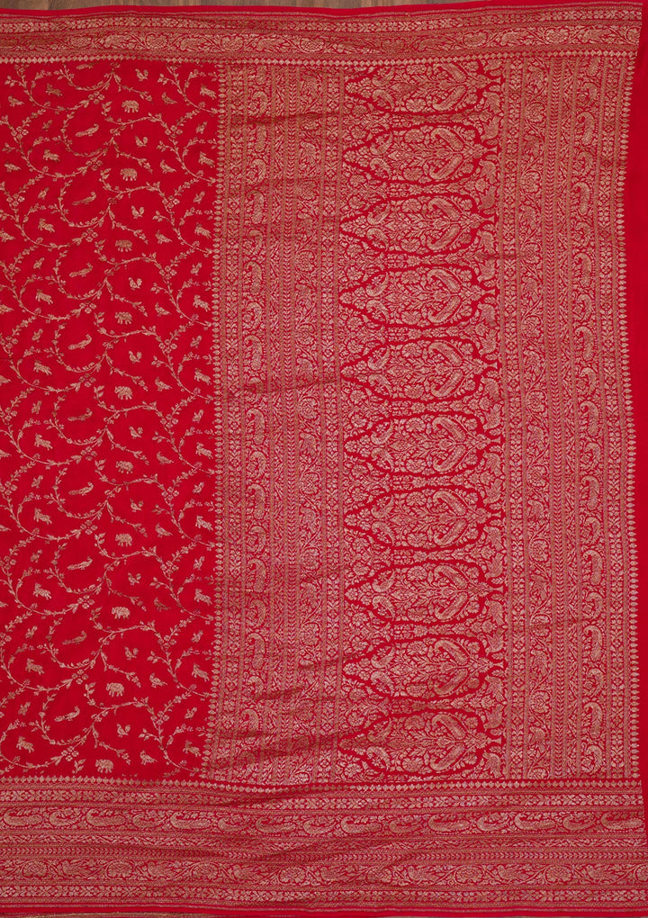 Red Zariwork Banarasi Saree