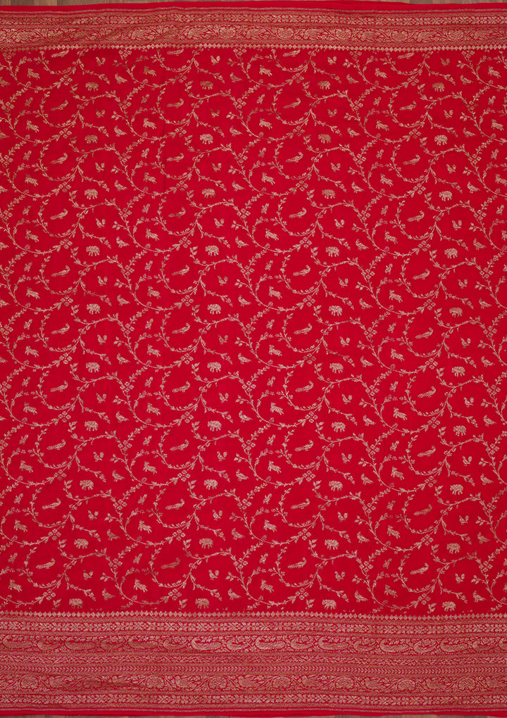 Red Zariwork Banarasi Saree