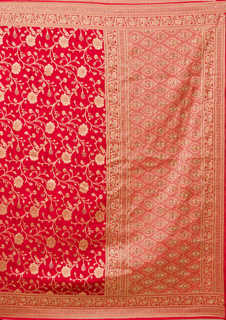 Red Zariwork Banarasi Silk Saree