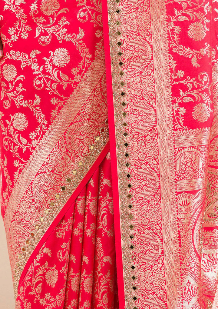 Red Zariwork Banarasi Silk Saree