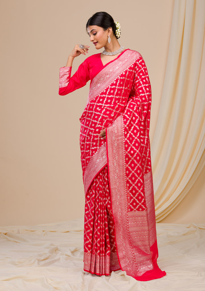 Red Zariwork Banarasi Silk Saree