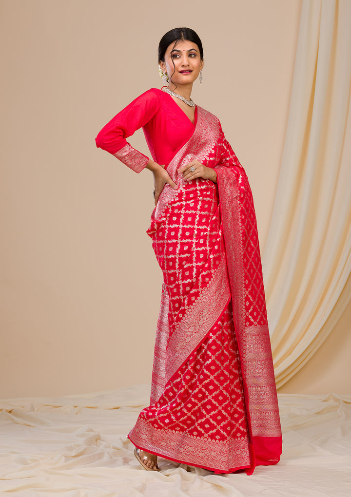 Red Zariwork Banarasi Silk Saree