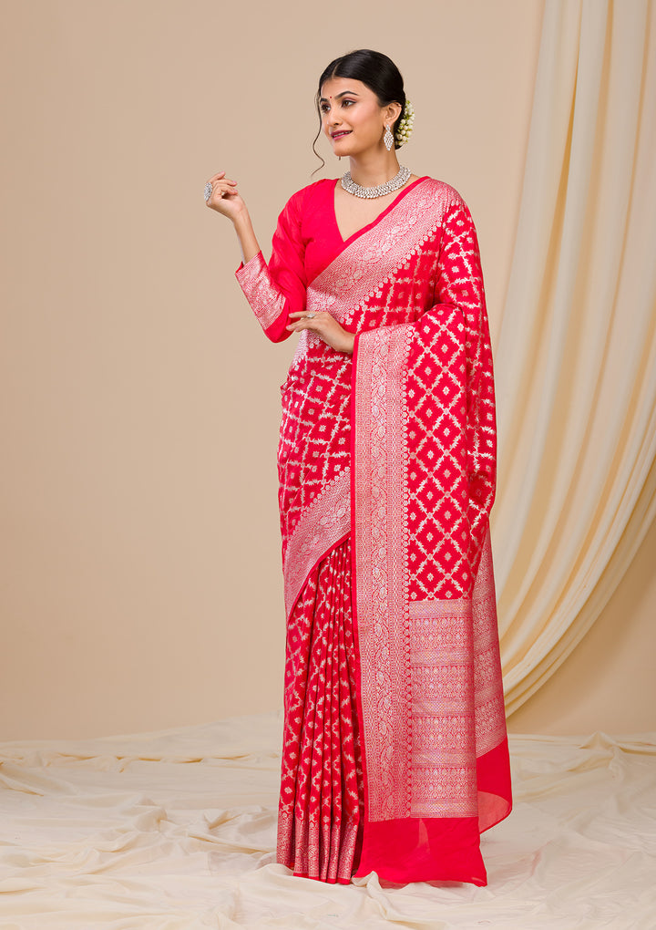 Red Zariwork Banarasi Silk Saree