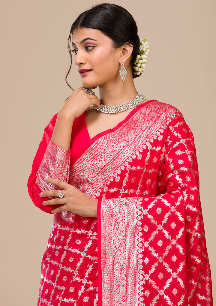Red Zariwork Banarasi Silk Saree