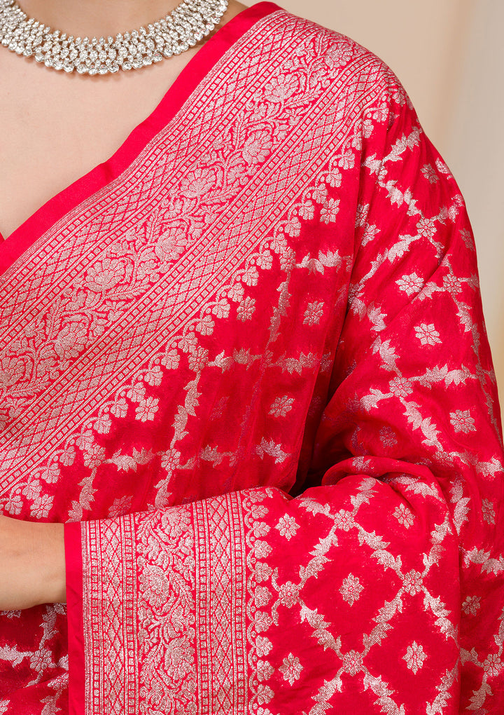 Red Zariwork Banarasi Silk Saree