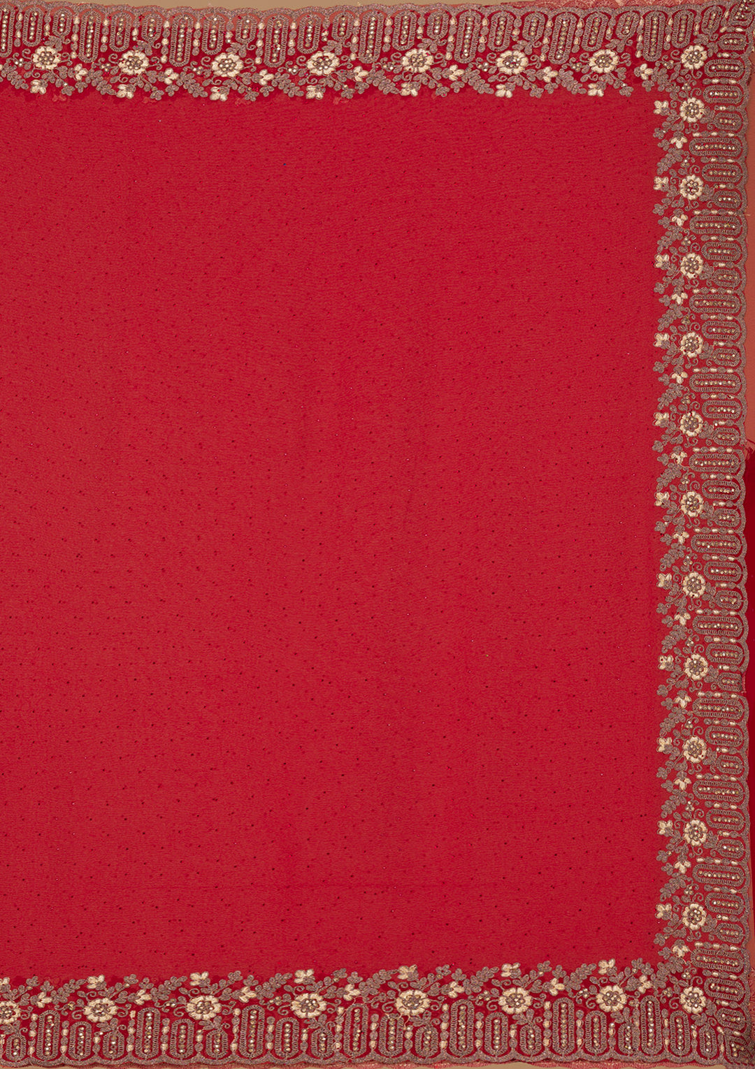 Red Zariwork Georgette Saree-Koskii