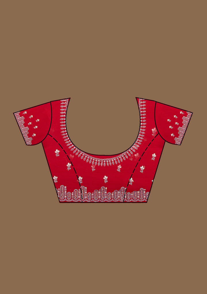 Red Zariwork Georgette Saree-Koskii