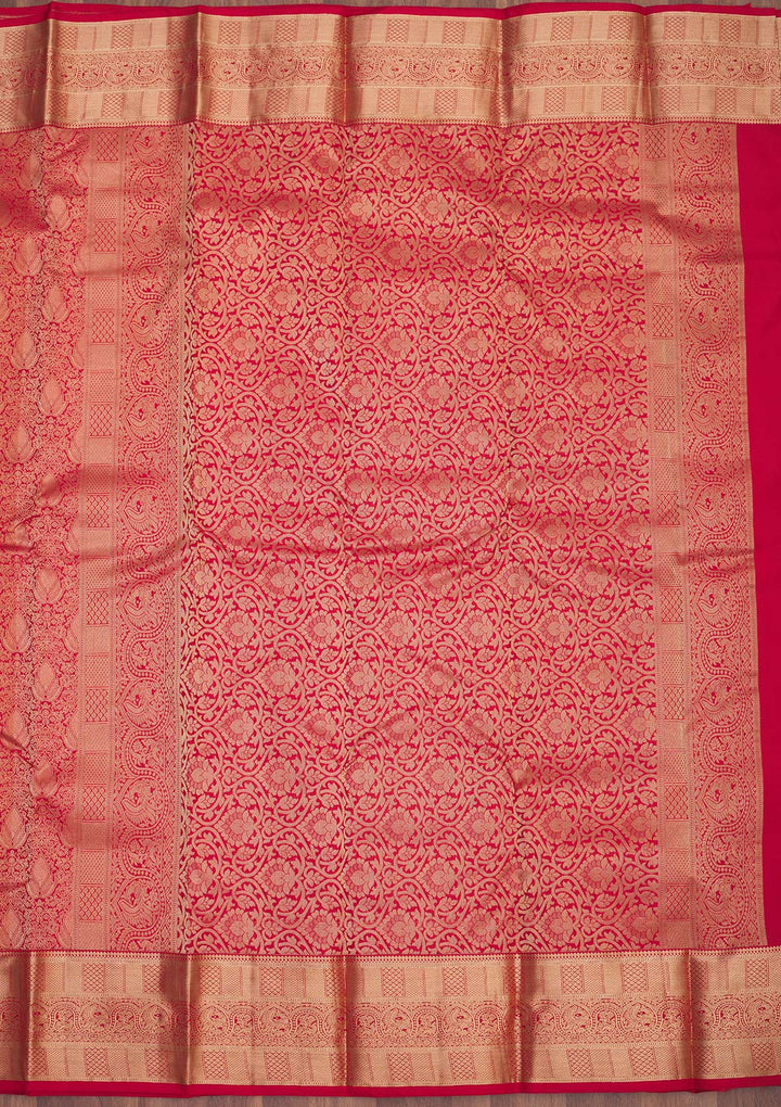Red Zariwork Pure Silk Saree