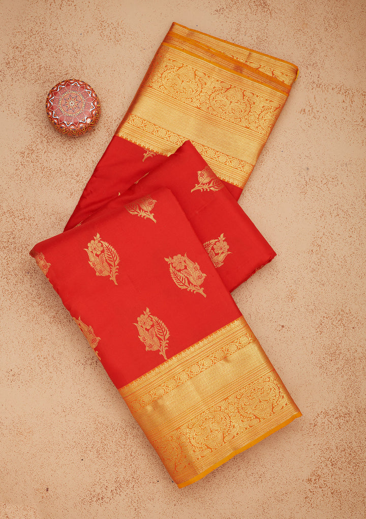 Red Zariwork Pure Silk Saree
