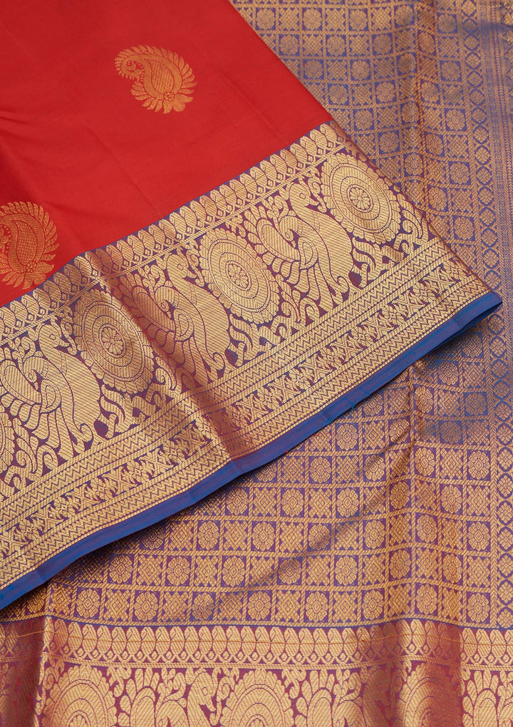 Red Zariwork Pure Silk Saree