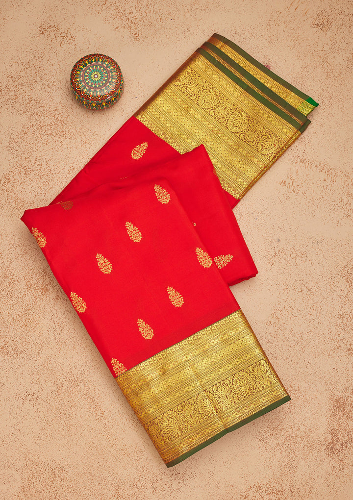 Red Zariwork Pure Silk Saree