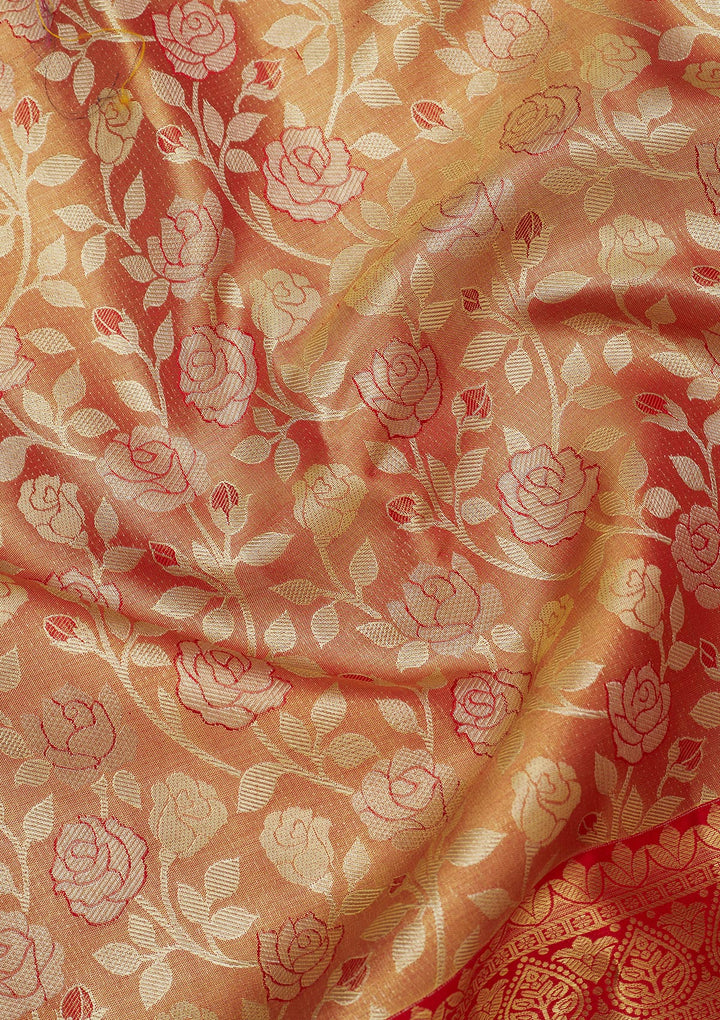 Red Zariwork Pure Silk Saree