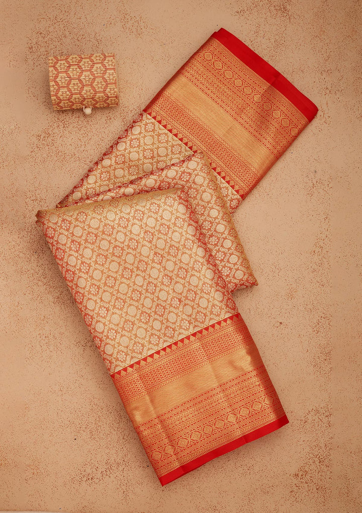 Red Zariwork Pure Silk Saree