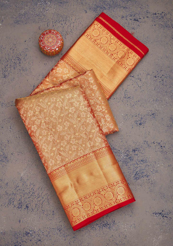 Red Zariwork Pure Silk Saree