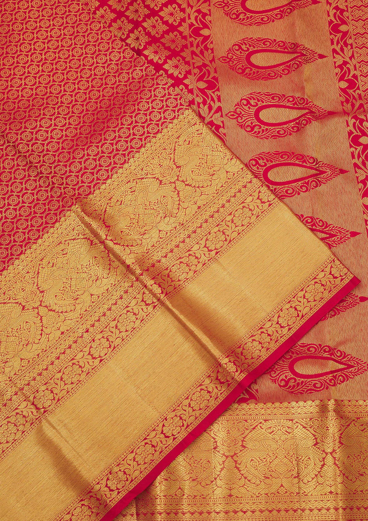 Red Zariwork Pure Silk Saree
