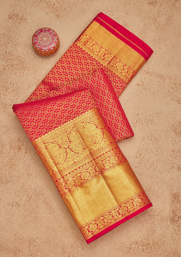 Red Zariwork Pure Silk Saree