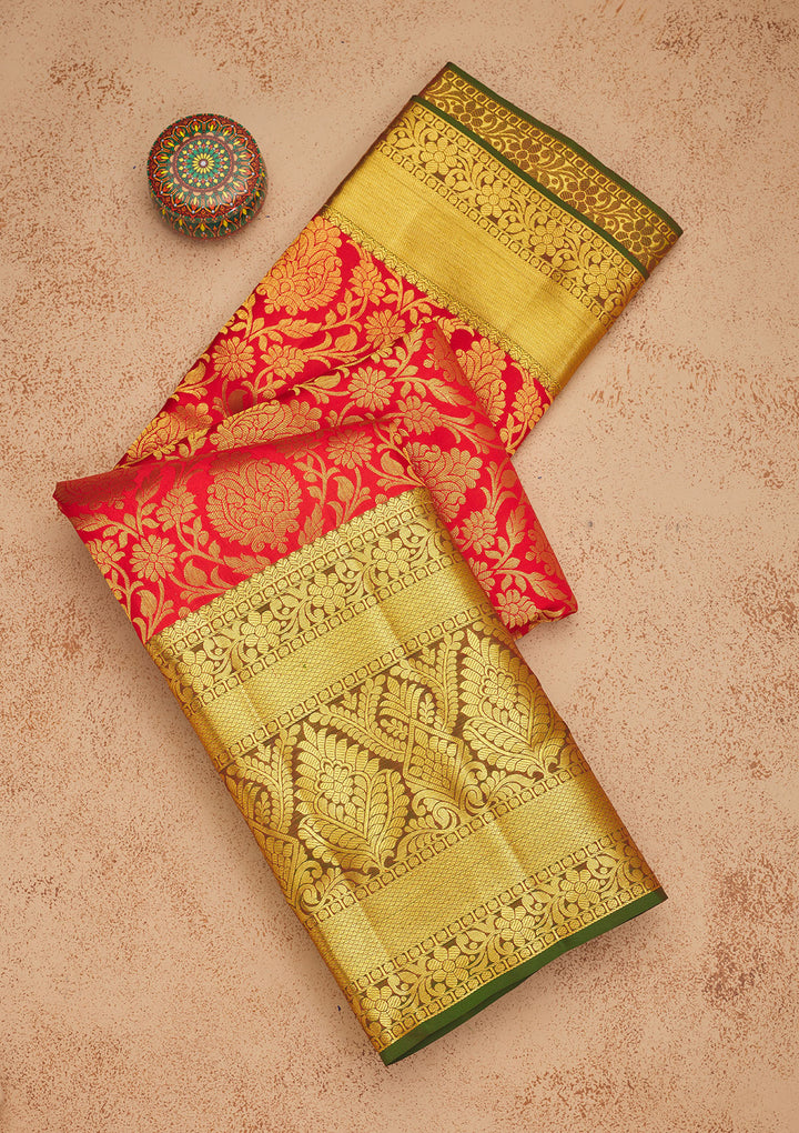Red Zariwork Pure Silk Saree