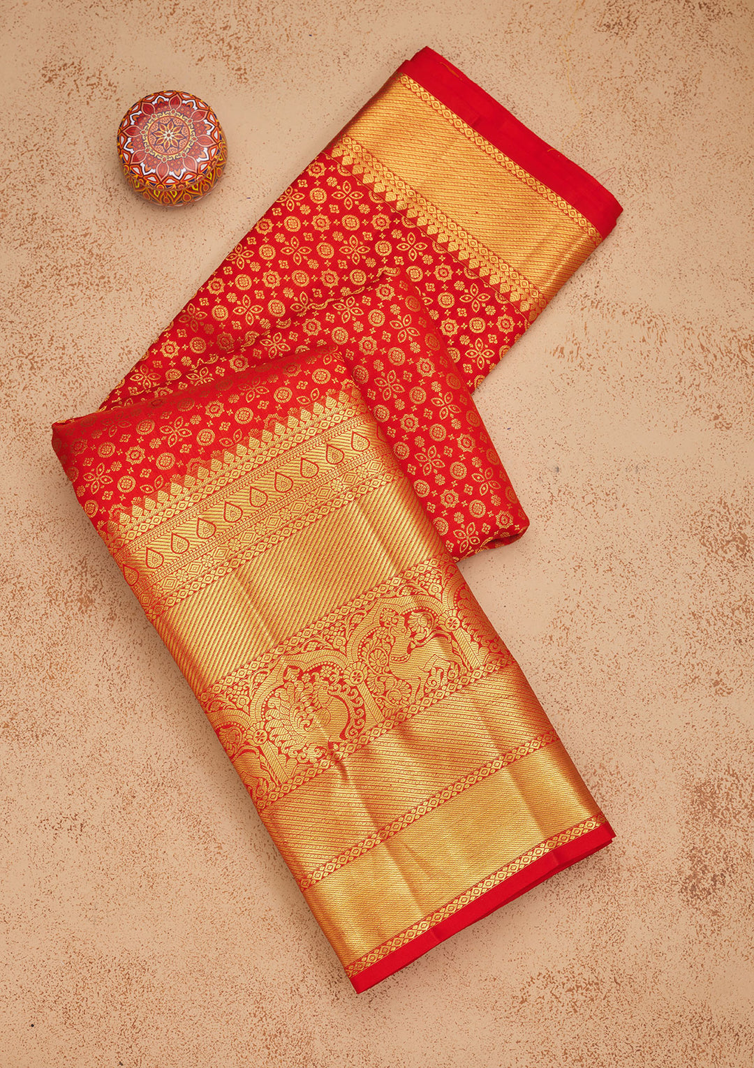 Red Zariwork Pure Silk Saree