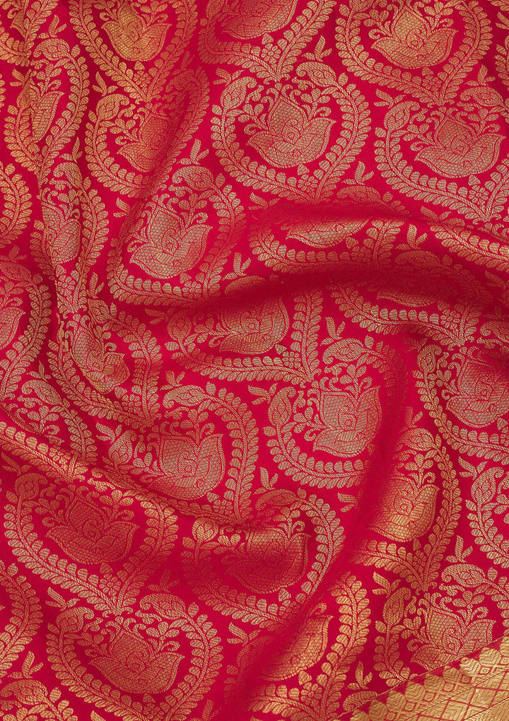 Red Zariwork Pure Silk Saree